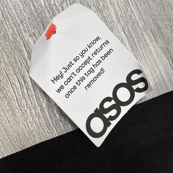 Asos Denim Overalls Maternity Size 12 Black (40x30) Wide Leg Baggy Comfy NWT - Picture 8 of 8